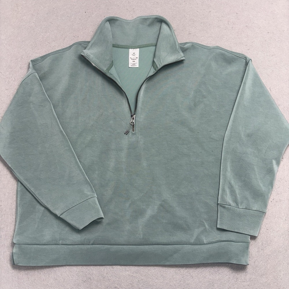 Member's Mark Sweater Men's XXL Green Sage Luxe‎ Touch Quarter-Zip CTZ2931